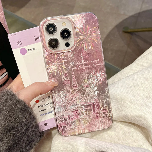 Fireworks Castle Laser Glitter Phone Case
