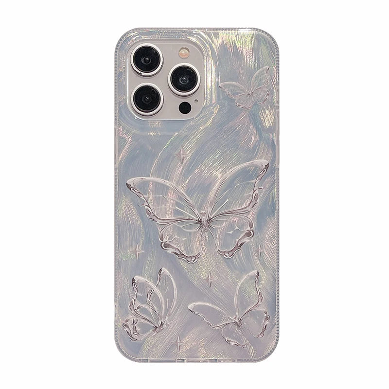 Fashion Bling Glitter Starry Butterfly Gradient Phone Case