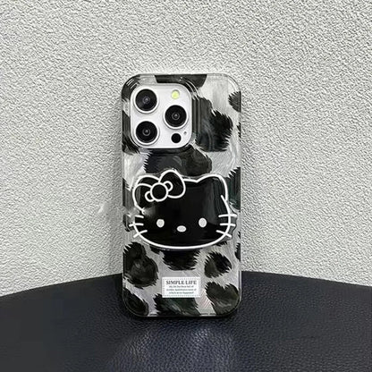 Hello Kitty Leopard Grip Holder Hard Phone Case