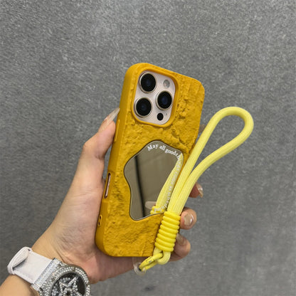 Fashion Silicone Wrinkle makeup mirror Phone Case