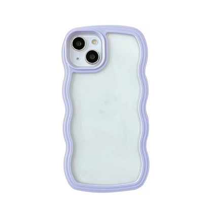 Simple Fashion Wave Frame Clear Shockproof Back Phone Case