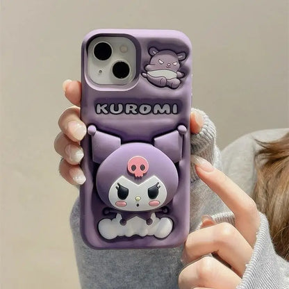 Kuromi Kitty Stitch Silicone iPhone Case