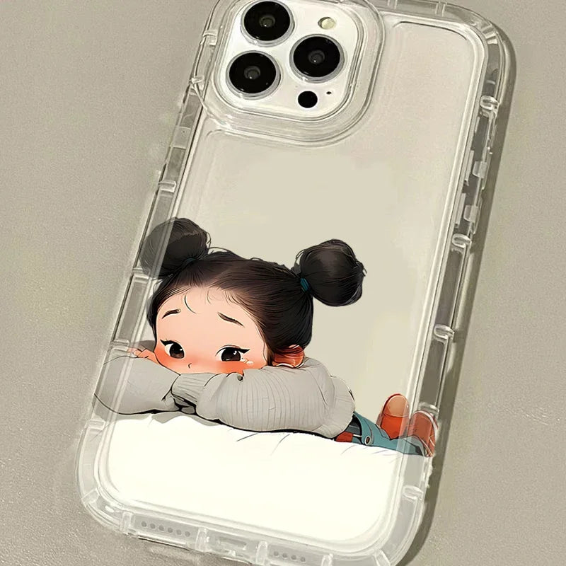 Cute Angry Little Girl Pattern Silicone Case