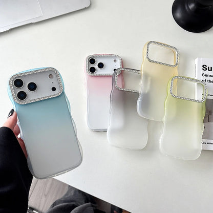 Simple Gradient Color Wave Edge Clear Phone Case