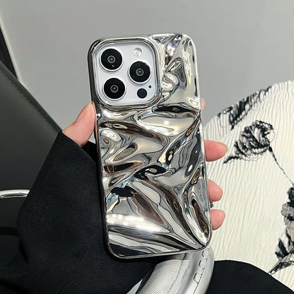 Stylish Plating Silver Water Ripple Phone Case