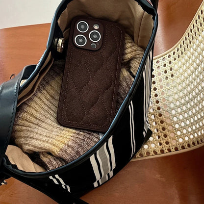 Retro Brown Water Ripple The Puffer Shockproof Protective Phone Case