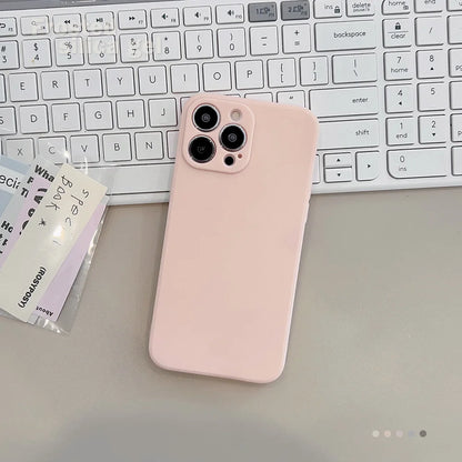Soft Solid Color Silicone Matte Phone Case New