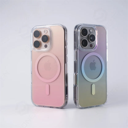 For Magsafe Gradient Clear Laser Aurora Phone Case