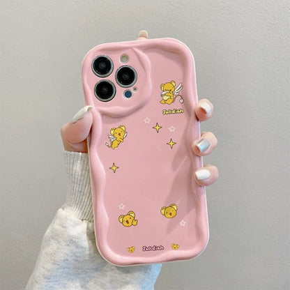 Pink Star Wing Holder Cartoon Soft Phone Case