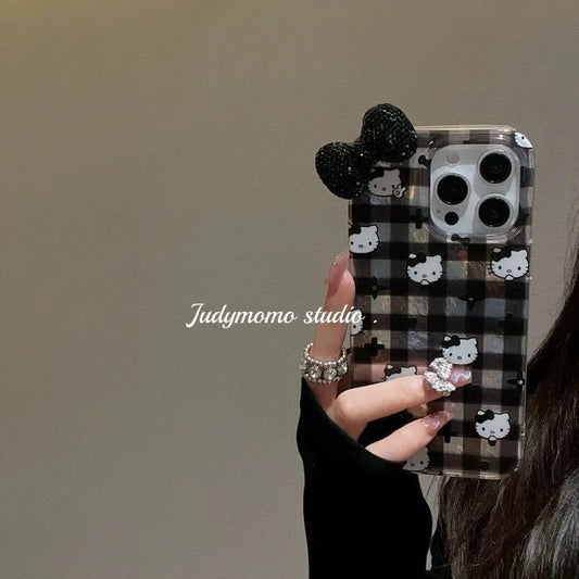 Hello Kitty Diamond Bowknot Hard Phone Case