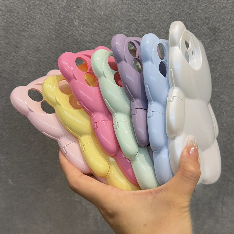 Ins Cute Macron 3D Bear Shockproof Phone Case