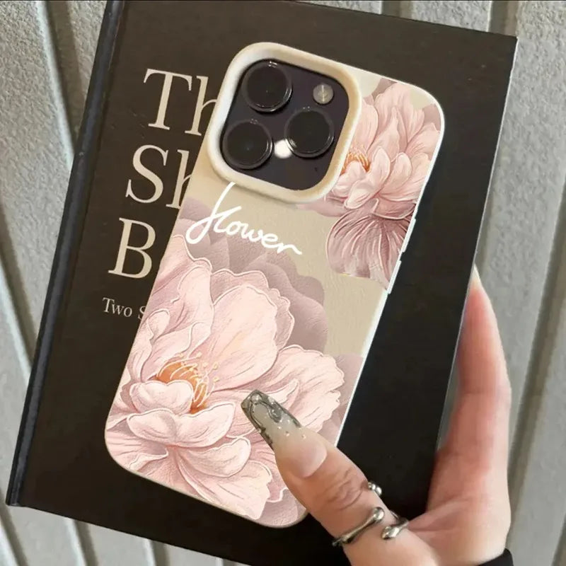 Diagonal Large Flower Lichee Pattern Silicone Phone Case