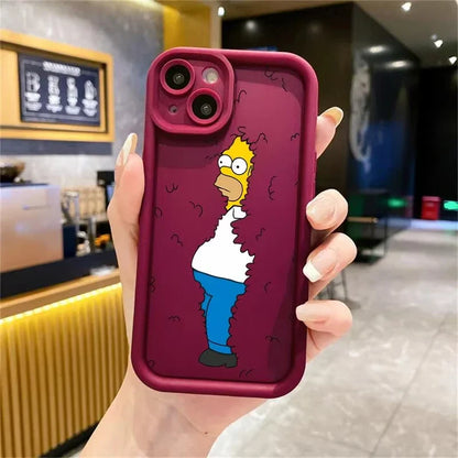 The Simpsons Cartoon Silicone Phone Case