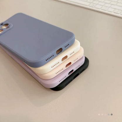 Soft Solid Color Silicone Matte Phone Case New