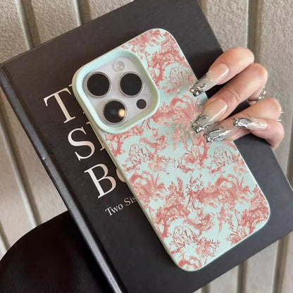 Pink Floral Lichee Pattern Silicone Phone Case