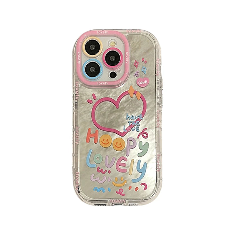 Lovely Girl Heart Mirror Phone Case