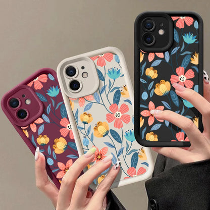 Colorful Flowers Silicone Case New