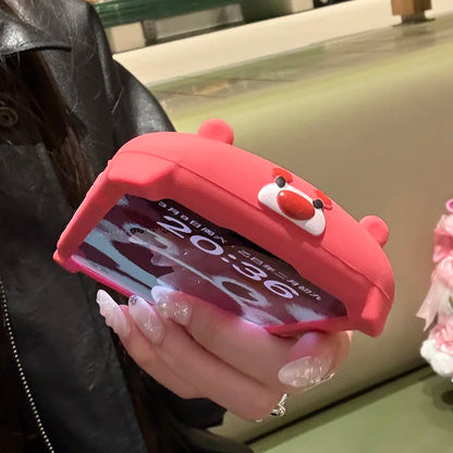 Fashion Red Cute 3D Bear Soft Silicone Phone Case