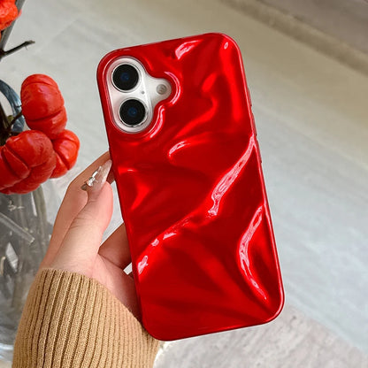Red Glossy Irregular Wrinkle Phone Case