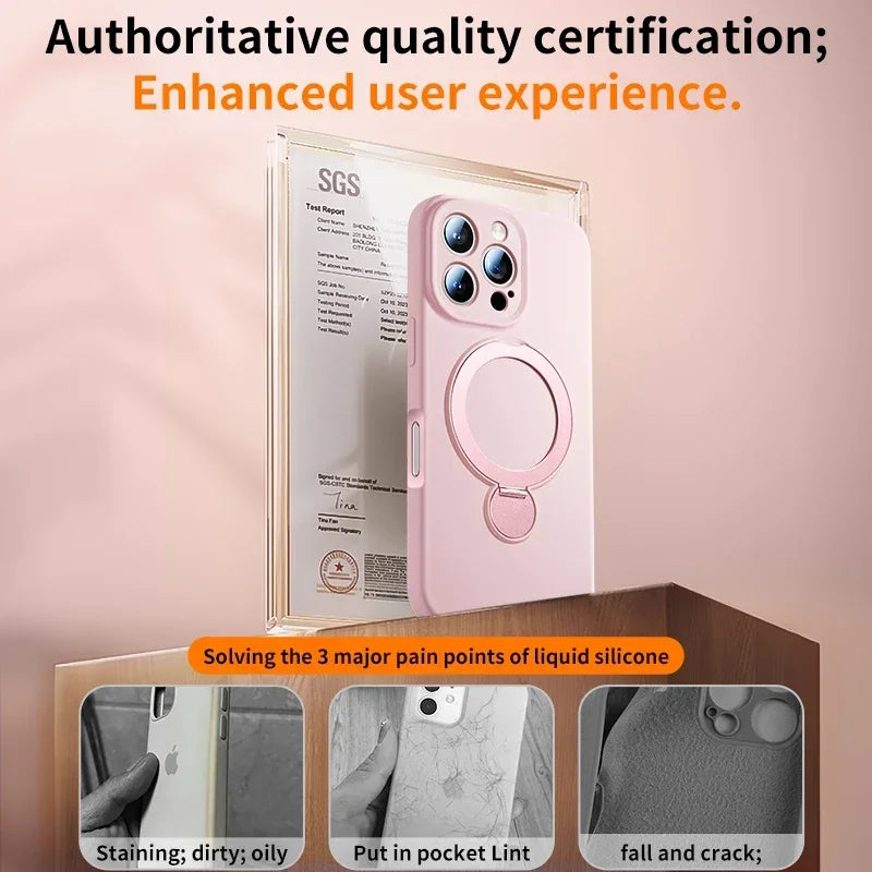 Liquid Silicone Bracket Magnetic Phone Case