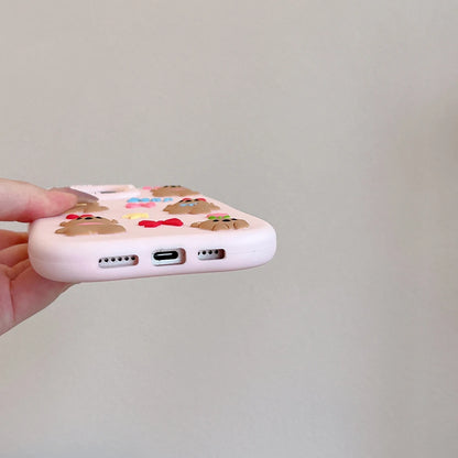Cute 3D Bear Bowknot Silicone Phone Case