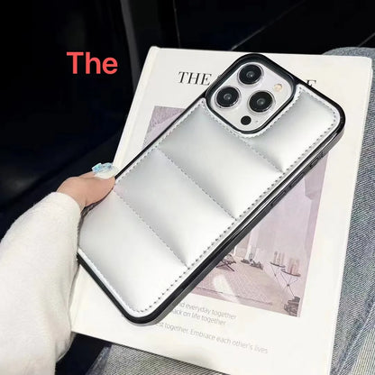 Luxury Down Jacket Puffer Solid Color Phone Case