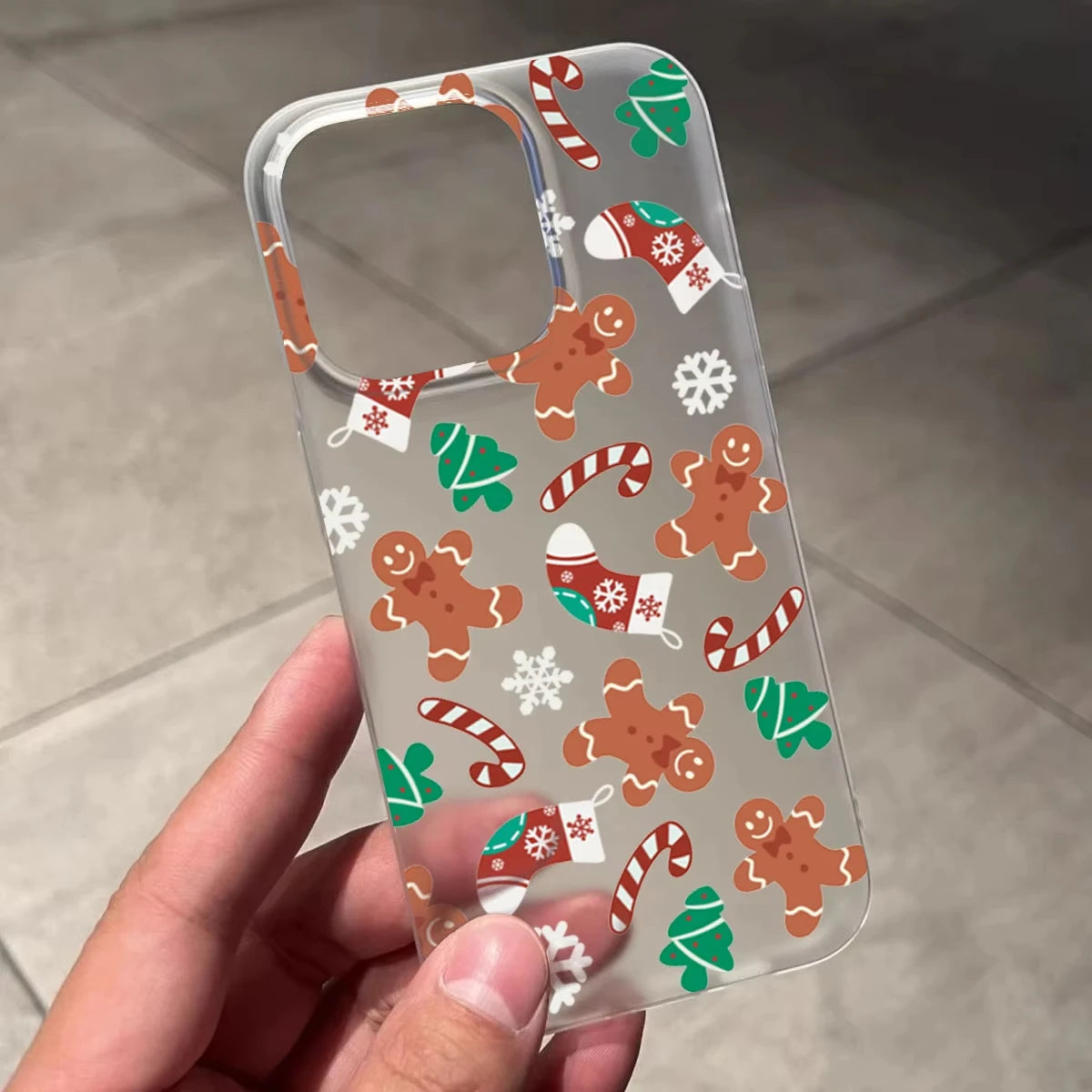 Winter Christmas Graphic Print Clear Phone Case