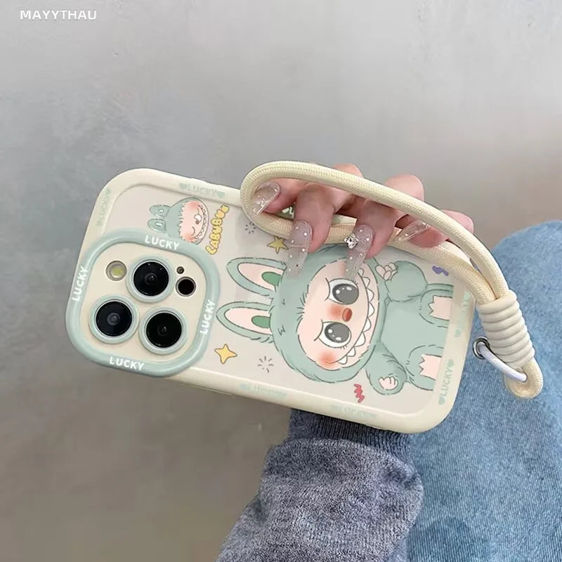 Cute Cartoon Soft Phone Case with Hand Strap