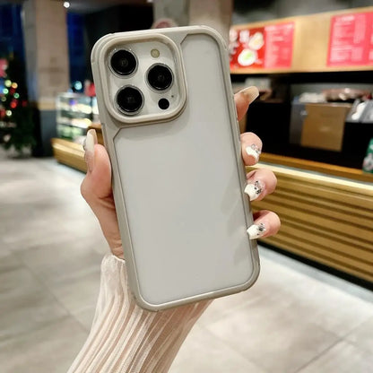 Luxury Matte Black Shockproof TPU Frame Clear Armor Phone Case