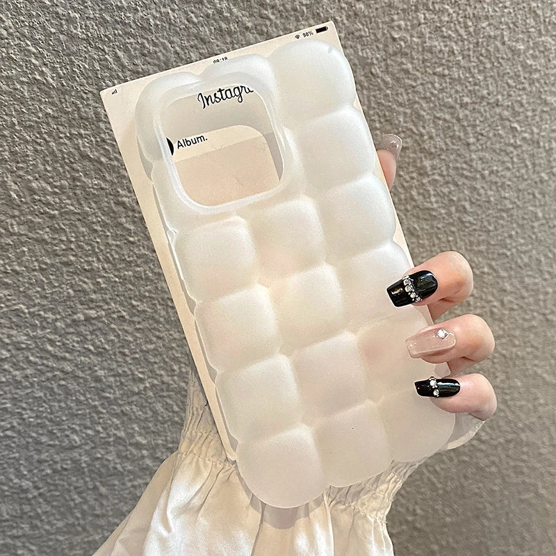 Clear 3D Block Lattice Phone Case