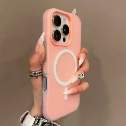 Fashion 2 IN 1 Matte Magnetic Candy Color Phone Case New