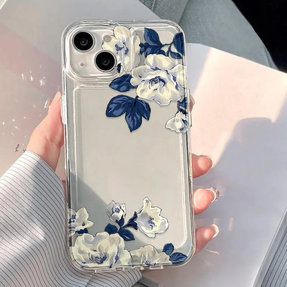 Phone Case Transparent Vintage Floral Soft Tpu