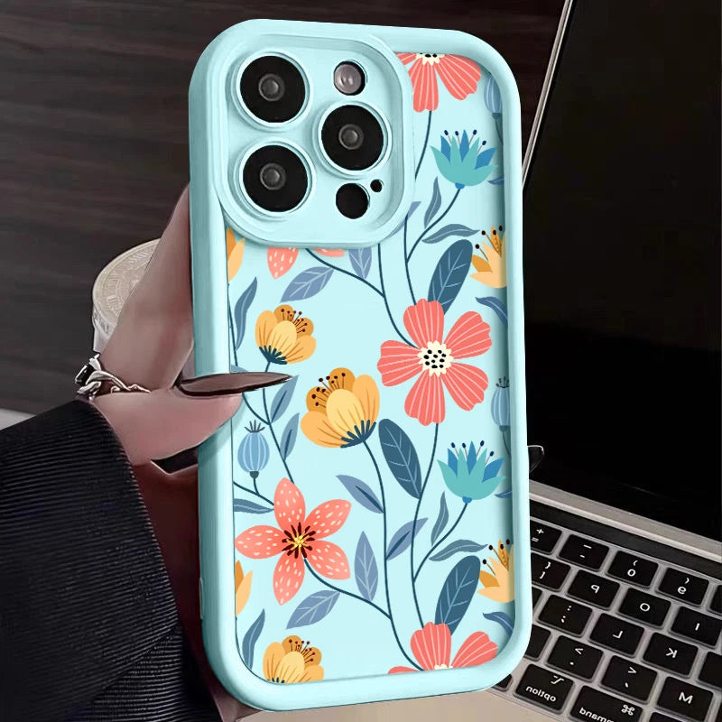 Colorful Flowers Silicone Case