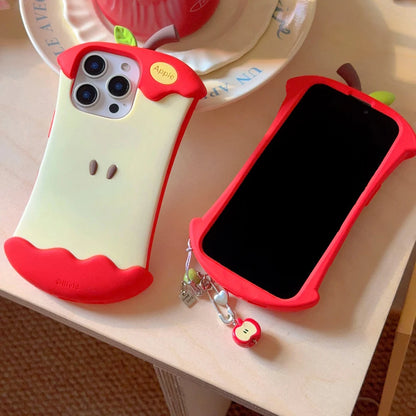 Funny Red Apple Core Cute Silicone Phone Case