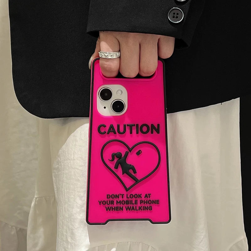 Funny Fashion Stop Sign Luminous Silicone Phone Case