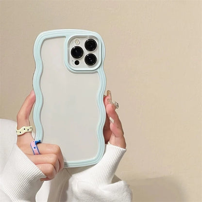 Simple Fashion Wave Frame Clear Shockproof Back Phone Case