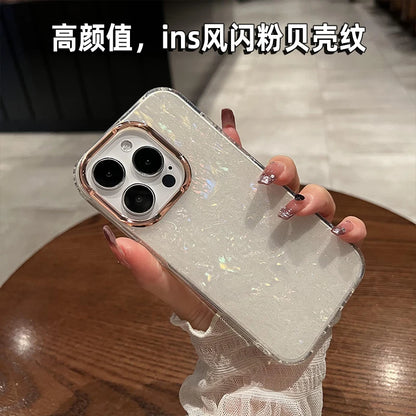 Luxury Rainbow Shell Glitter Laser Phone Case