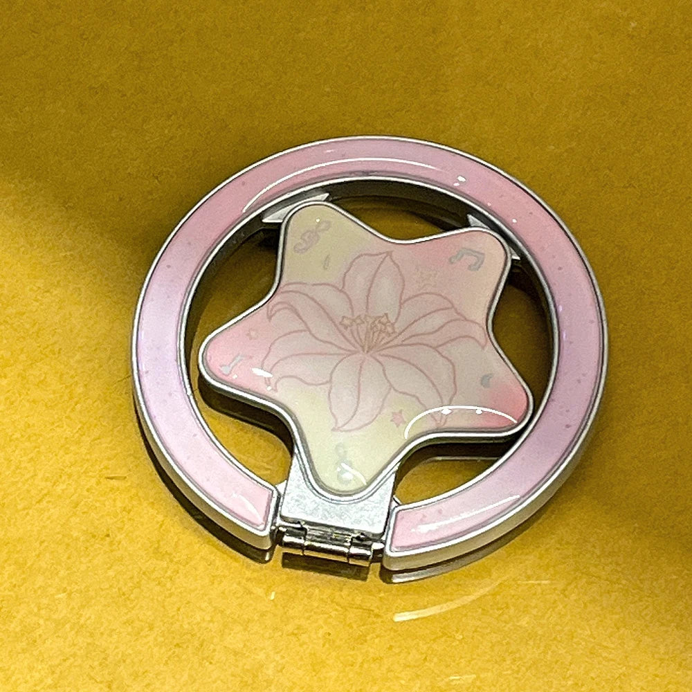 2 IN 1 Cute Flower Dot Magnetic Grip Tok Wireless Charge Phone Case