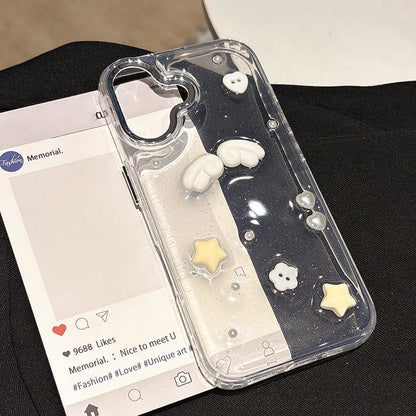 Lovely Stars Heart Angel Wings Bling Phone Case