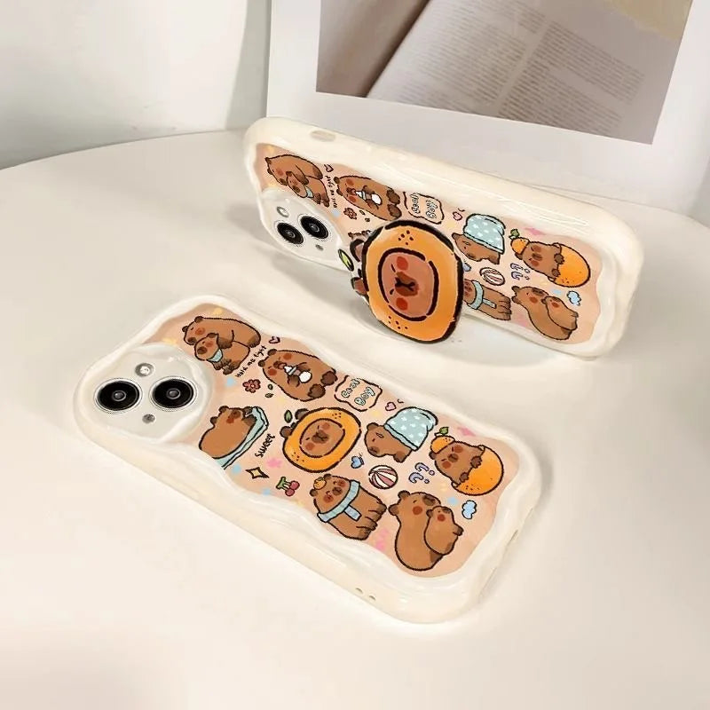 Cute Capybara Grip Holder Phone Case