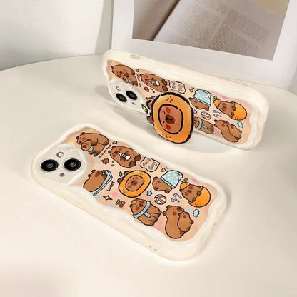 Cute Capybara Grip Holder Phone Case