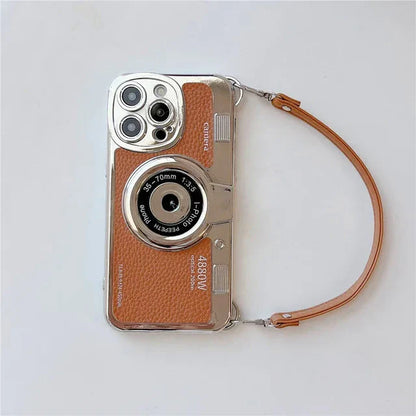 Vintage Leather Camera Strap iPhone Case