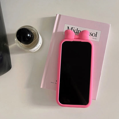 3D Cute Bowknot Cartoon Tie Silicone Phone Case