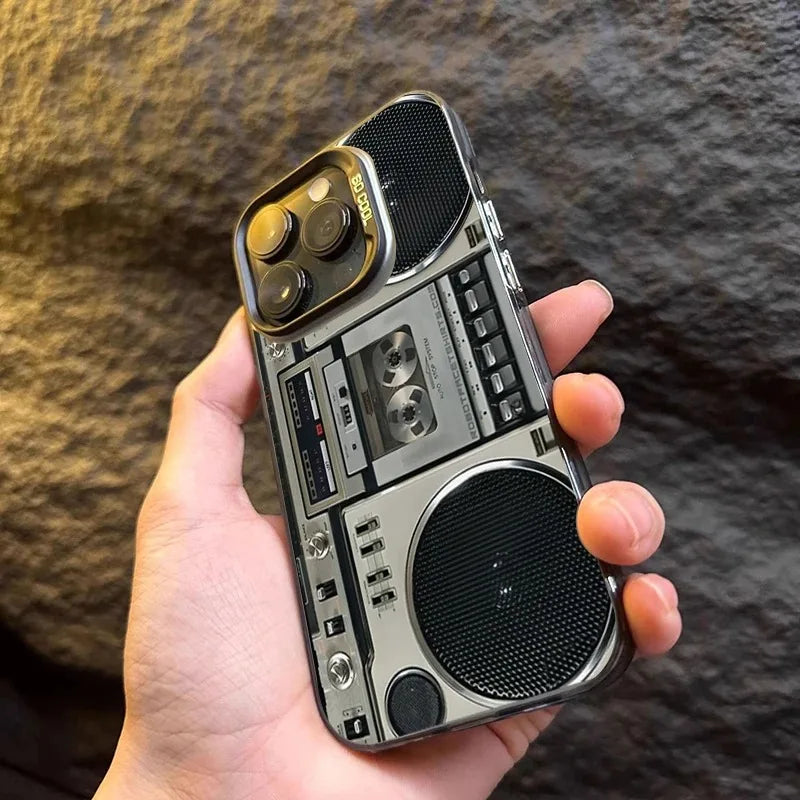 Retro Recording Device Printed Shockproof Matte Phone Case