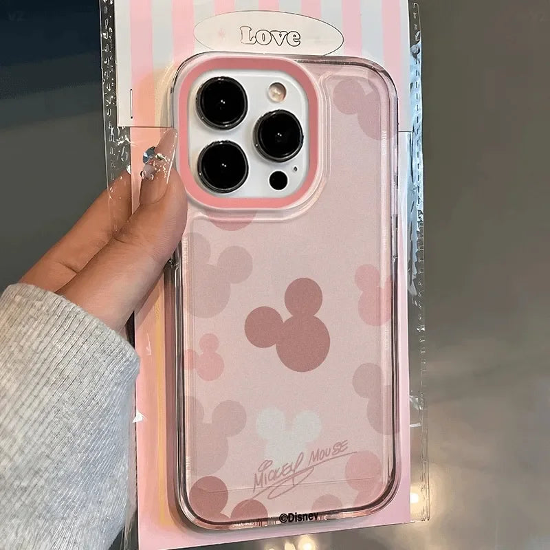 Mickey Minnie Mouse Head Pink Bow Cartoon Phone Case