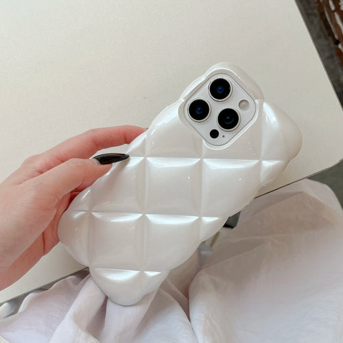 3D Luxury Diamond Lattice Air Cushion Color Plating Phone Case