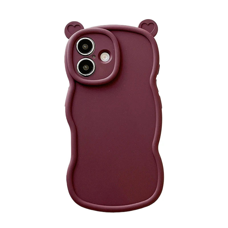 Fashion Cute Bear Ears Wave Side Phone Case