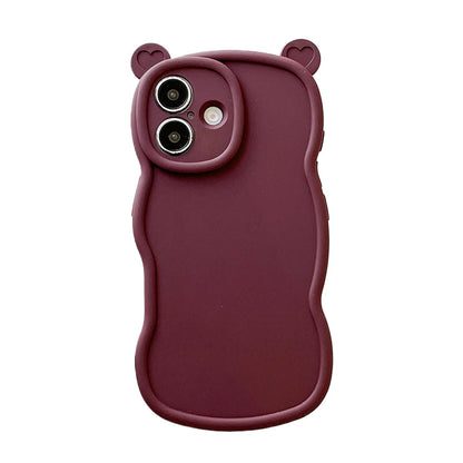 Fashion Cute Bear Ears Wave Side Phone Case