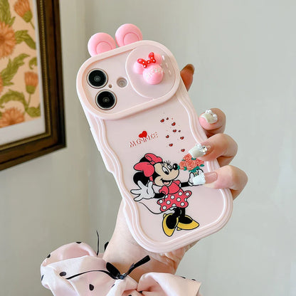 Minnie Mickey Angel Stitch Ears Sliding Camera Phone Case