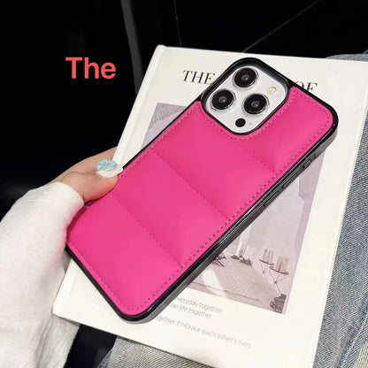 Luxury Down Jacket Puffer Solid Color Phone Case